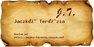 Jaczkó Terézia névjegykártya