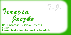 terezia jaczko business card